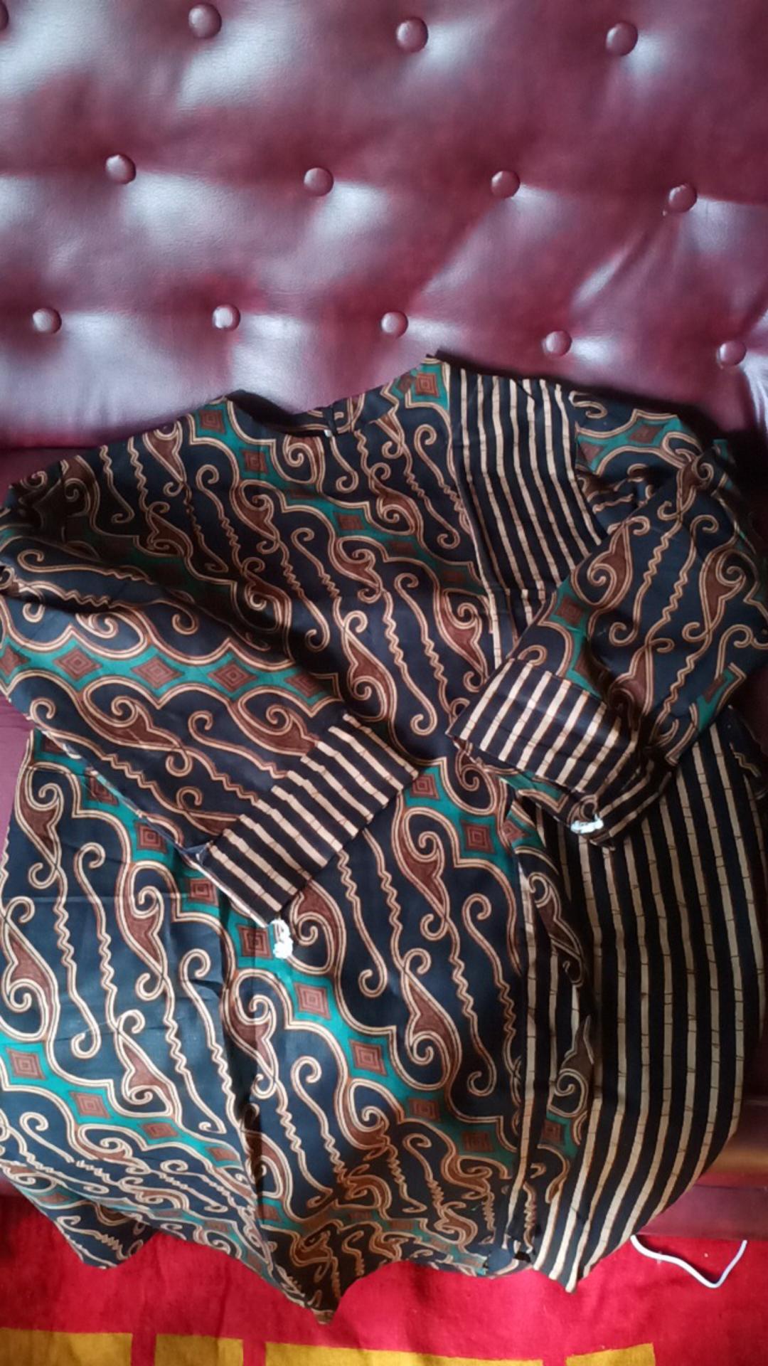 Tunik Respati Garis Baju Batik Kantoran Wanita Casual Formal Seragaman Kerja Katun Halus Kombinasi