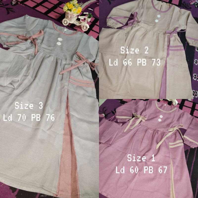 Gamis Anak ity crepe set Khimar | gamis anak muslim | baju anak | dress anak | muslim anak