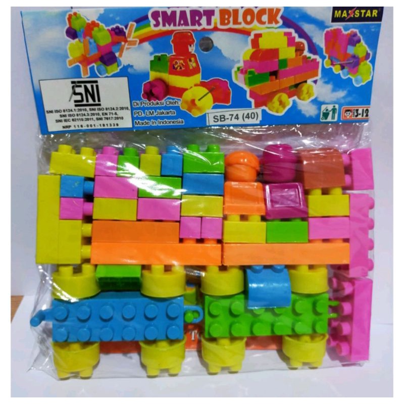 mainan smart blok isi 40 pcs / mainan lego