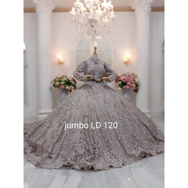 GAUN PENGANTEN BERRBY JUMBO  /GAUN BEREREKOR XXL//GAUN UKURAN BESAR//GAUN WEDDING BIG SIZE//GAUN MODERN UKURAN BESAR