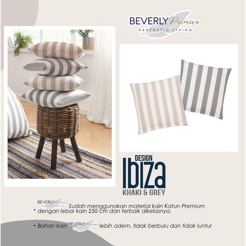 kain sprei meteran ibiza khaki grey beverly
