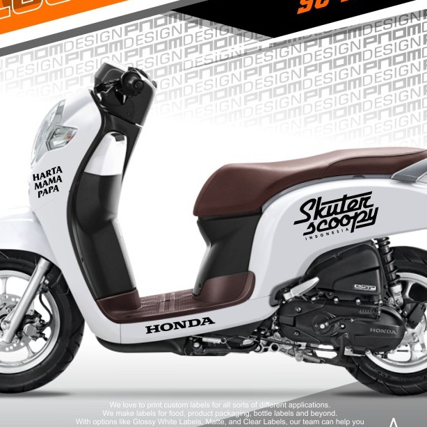 promo stiker motor Cutting Sticker SkuterScoopy SCOOPY 2017-2020 SC SCP P014 - Putih keren termurah