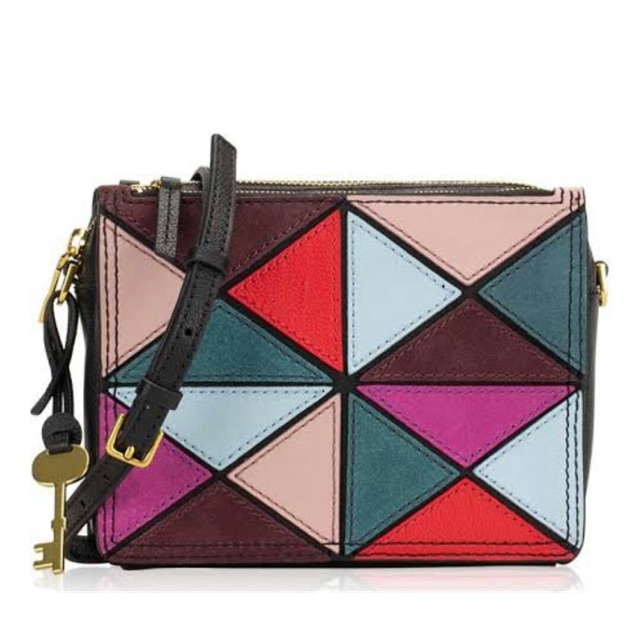 Tas FOSSIL Campbell Crossbody Selempang Multi PW Patchwork Multi New Original