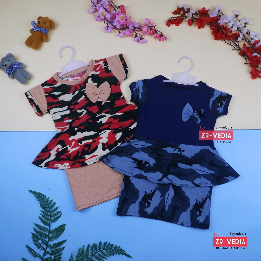 (ABRI) Dress Viona Lengan 1-2 Tahun / Dres Lengan Pendek Anak Perempuan Motif Fashion Kids Pesta
