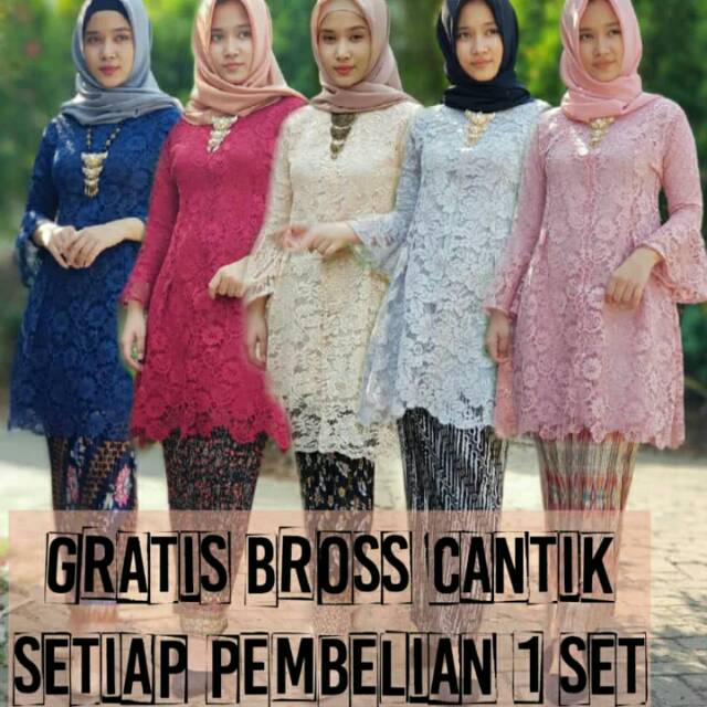 SET KEBAYA KURUNG MIX KAIN LILIT DAN MIX ROK PRSIKET/KEBAYA MODERN/BATIK MURAH/KEBAYA KUTUBARU