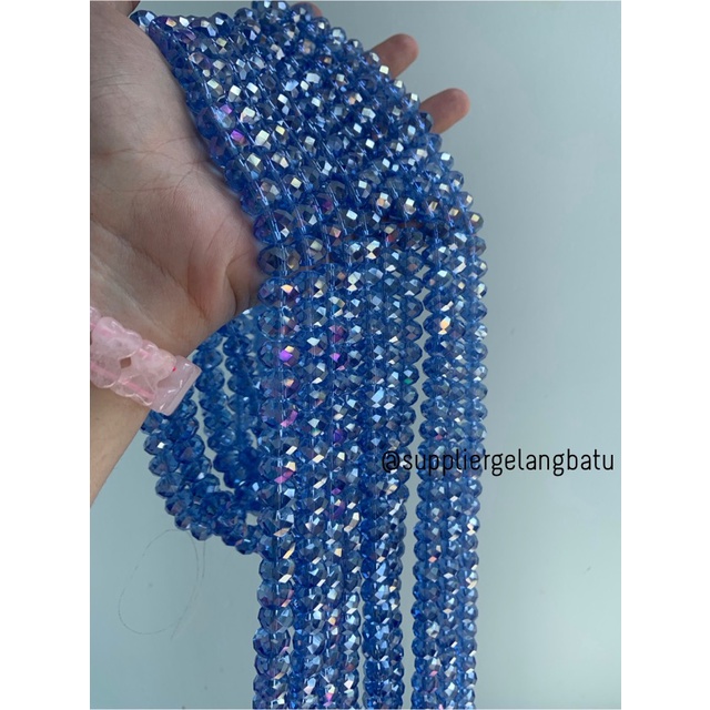 Crystal Ceko 12mm BIRU UNGU KUARSA kuarsa kristal blue purple quartz bahan kalung gelang anting strap mask kerajinan tangan craft citayam fashion week etink vintage elegan bali manik crystal perhiasan