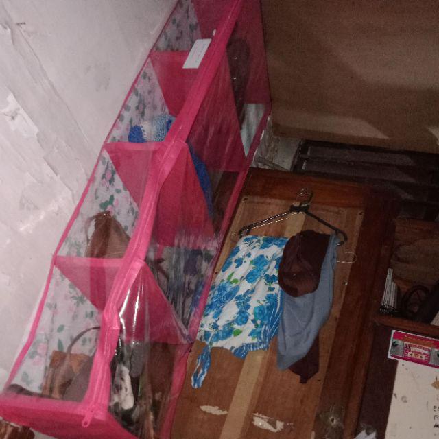 Promo Murah Set 2in1 Rak Gantung Sepatu Dan Tas Motif Bunga Kualitas Terbaik Dan Murah