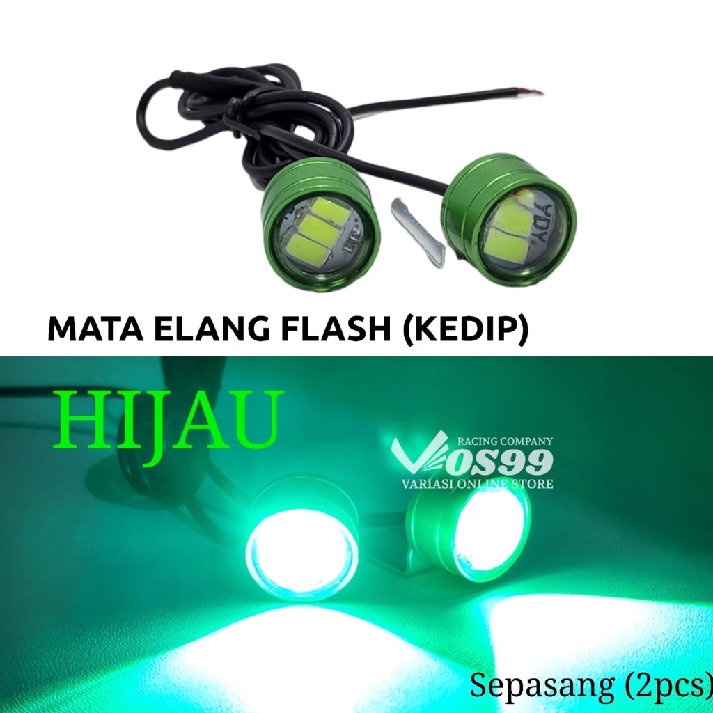 [ 2 BIJI ] LAMPU LED MATA ELANG EAGLE EYE COB NYALA FLASH (KEDIP) DC 12V BUMPER SEIN REM MOBIL MOTOR