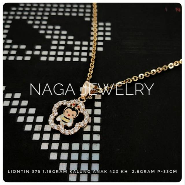 KALUNG VANCY LIONTIN EMAS KADAR 375 & GELANG TALI