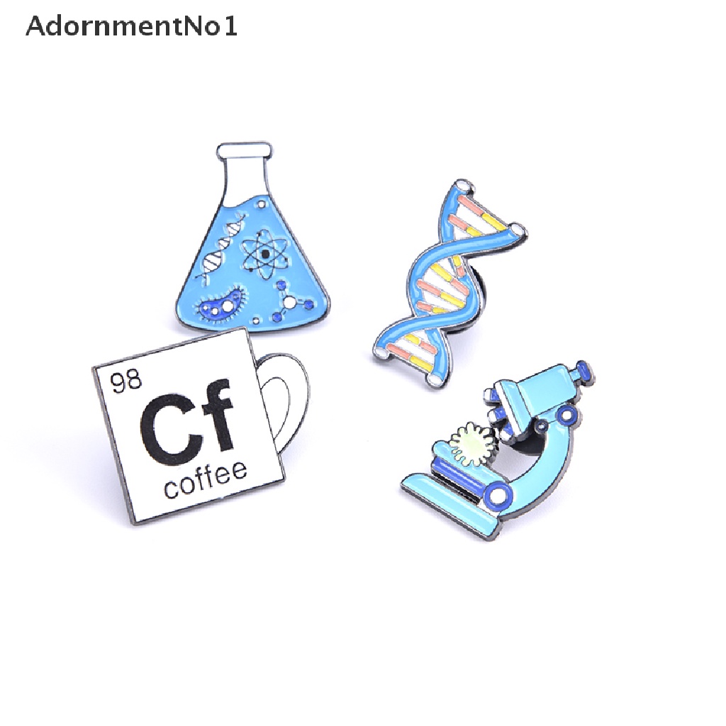 [AdornmentNo1] Science Enamel Pin Microscope Chemical Molecular DNA Biological Metal Brooches [new]