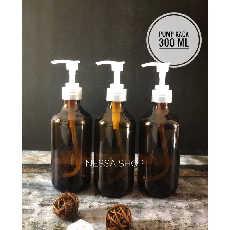 300 ml NORDIC!! BOTOL PUMP KACA AMBER