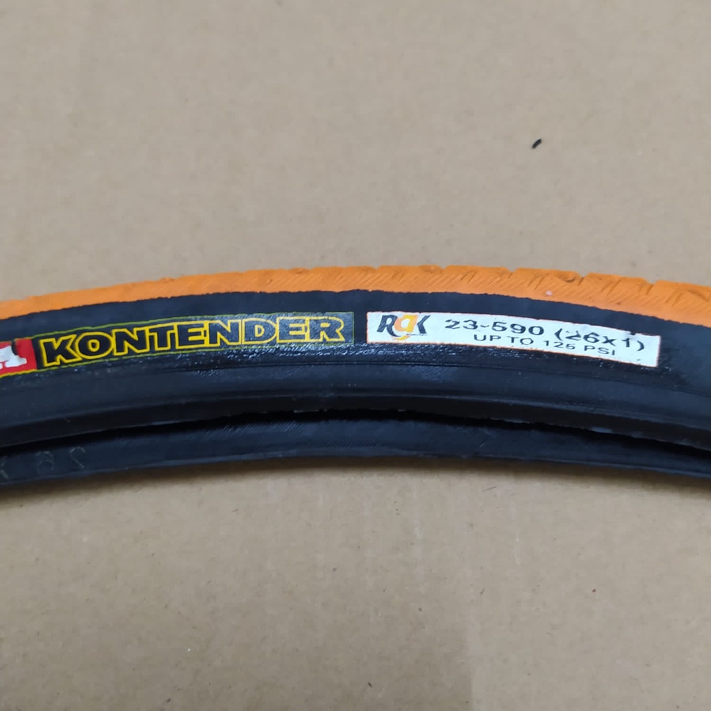 Ban Luar Sepeda Kenda Kontender 26x1 (26"/590) Jengki ORANGE Cocok Untuk Kursi Roda Dan Sepeda Jadul