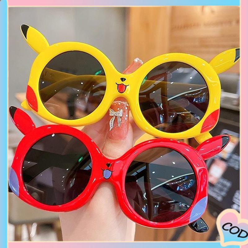 COD❤️Kacamata Kartun Pikachu Kacamata Perlindungan UV Polarized Sunshade Anak-anak-A.one