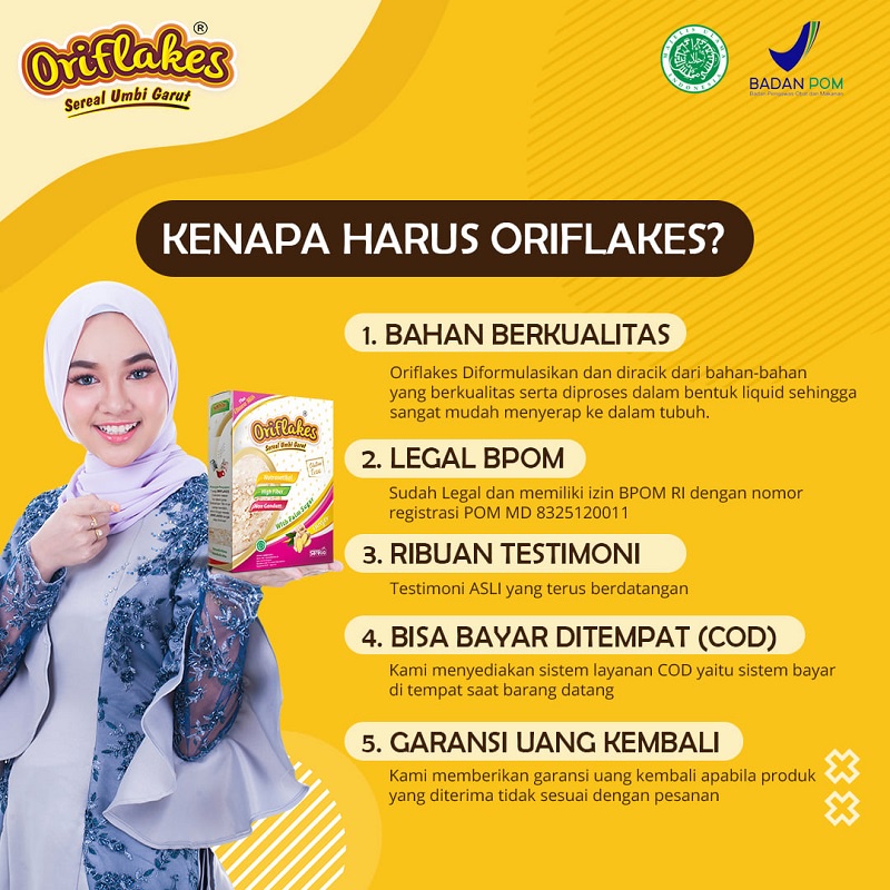 Oriflakes 900 gram Outmeal Sereal Oatmeal Diet Tepung Pati Umbi Garut Obat Asam Lambung Makanan Snack Diet Rendah Kalori Lemak Dan Gula