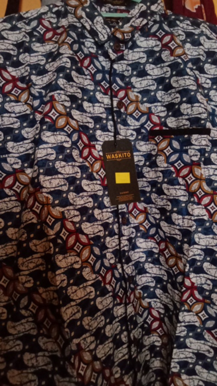 Waskito Kemeja Batik Katun Hb 0713j - Blue (biru)