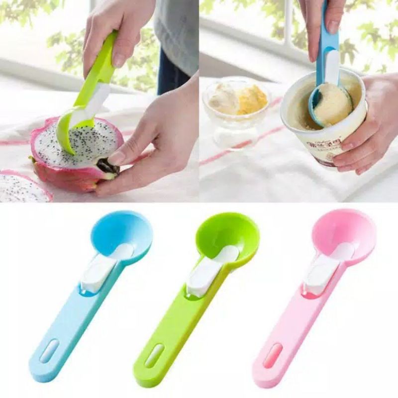 Sendok Scope Ice Cream, Scoop Es Krim, Scooper Plastik, buah