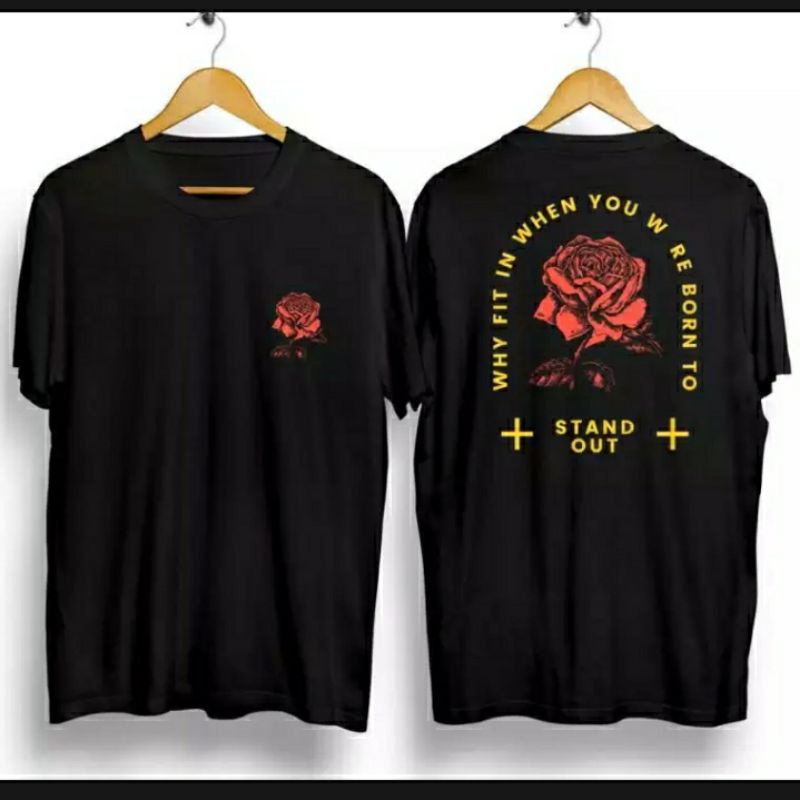 BAJU KAOS DISTRO PRIA BUNGA MAWAR stand out