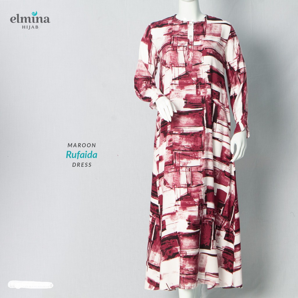 ELMINA – RUFAIDA DRESS – MAROON