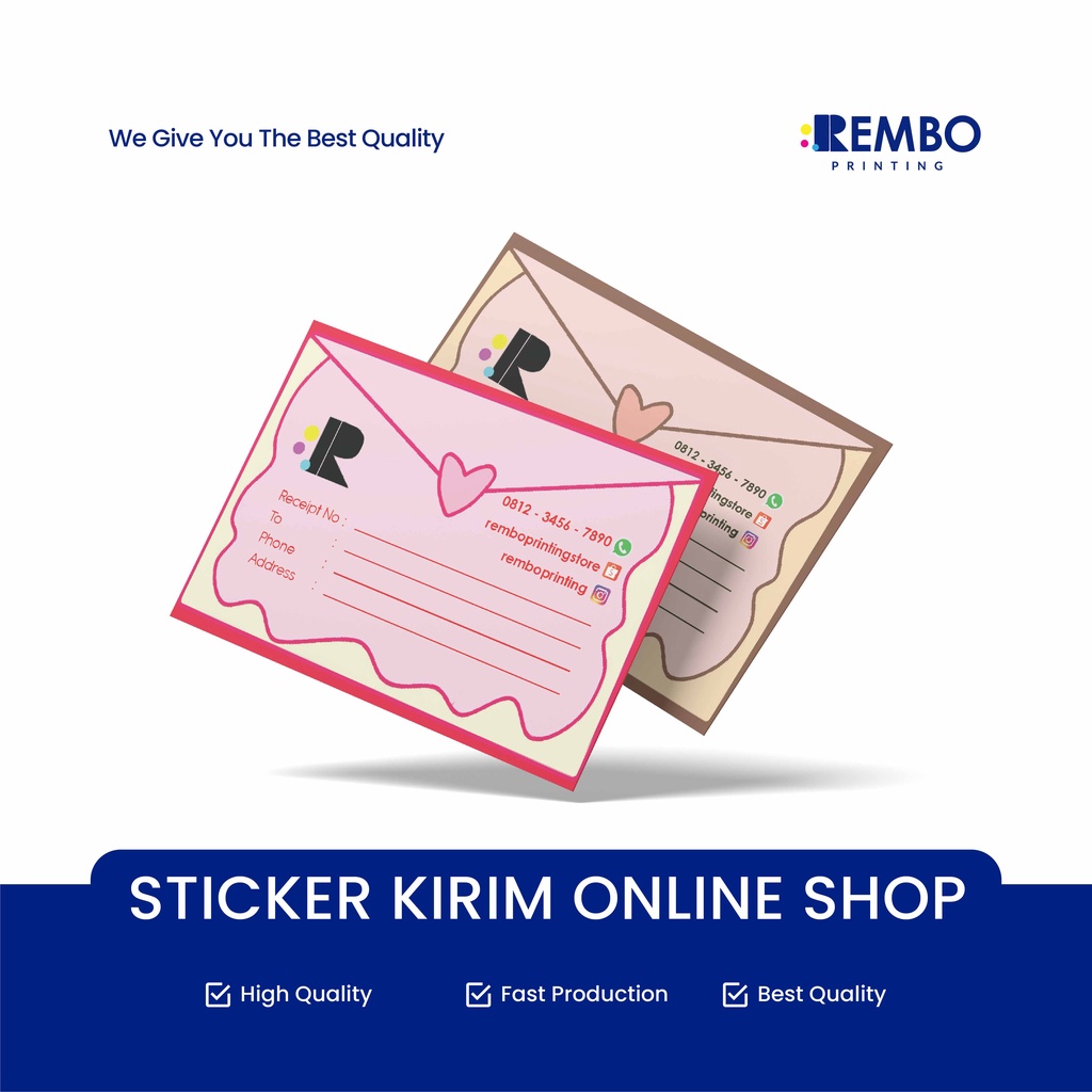 Sticker Kirim Online Shop *Free Design Template* Cetak Stiker Alamat Pengiriman Olshop