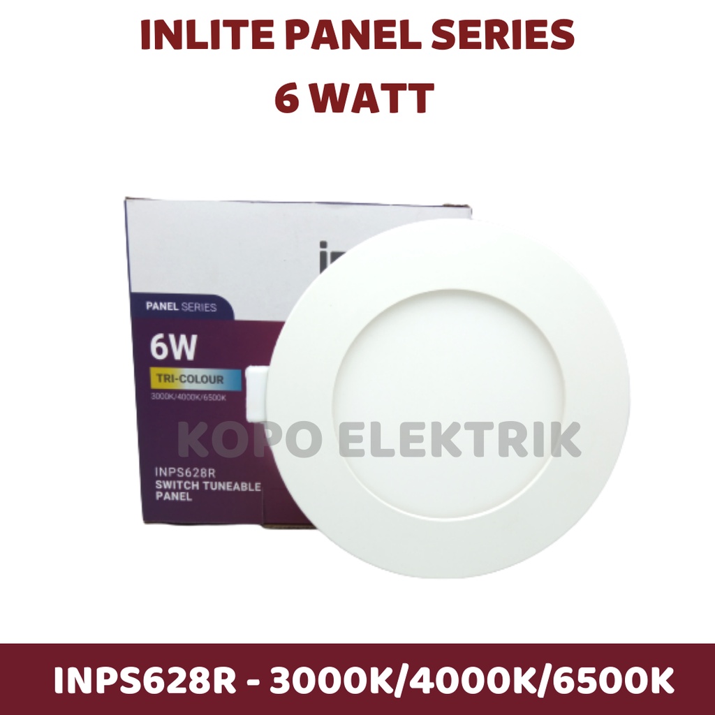 Inlite LED Panel 6W Tricolour - Bulat Inbow Tuneable 3 Warna