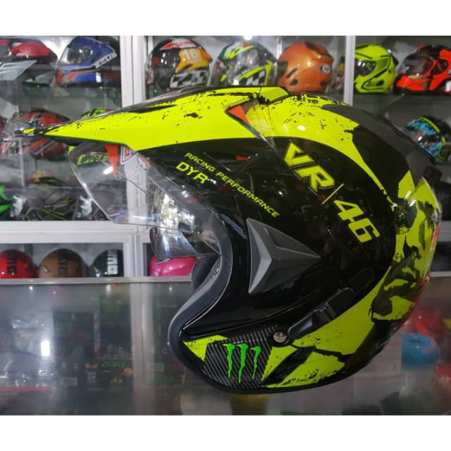 Helm DYR Semi Cross Double Visor Kacamata Dalam
