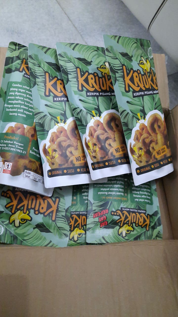 Keripik Pisang Mente Kriukk Snack Jajanan Cemilan Enak Unik Sehat Shopee Indonesia