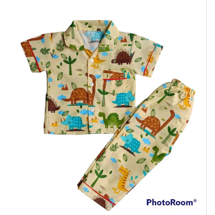 Baju tidur anak anak motif Dino terbaru termurah terlaris pakaian tidur anak piama anak anak