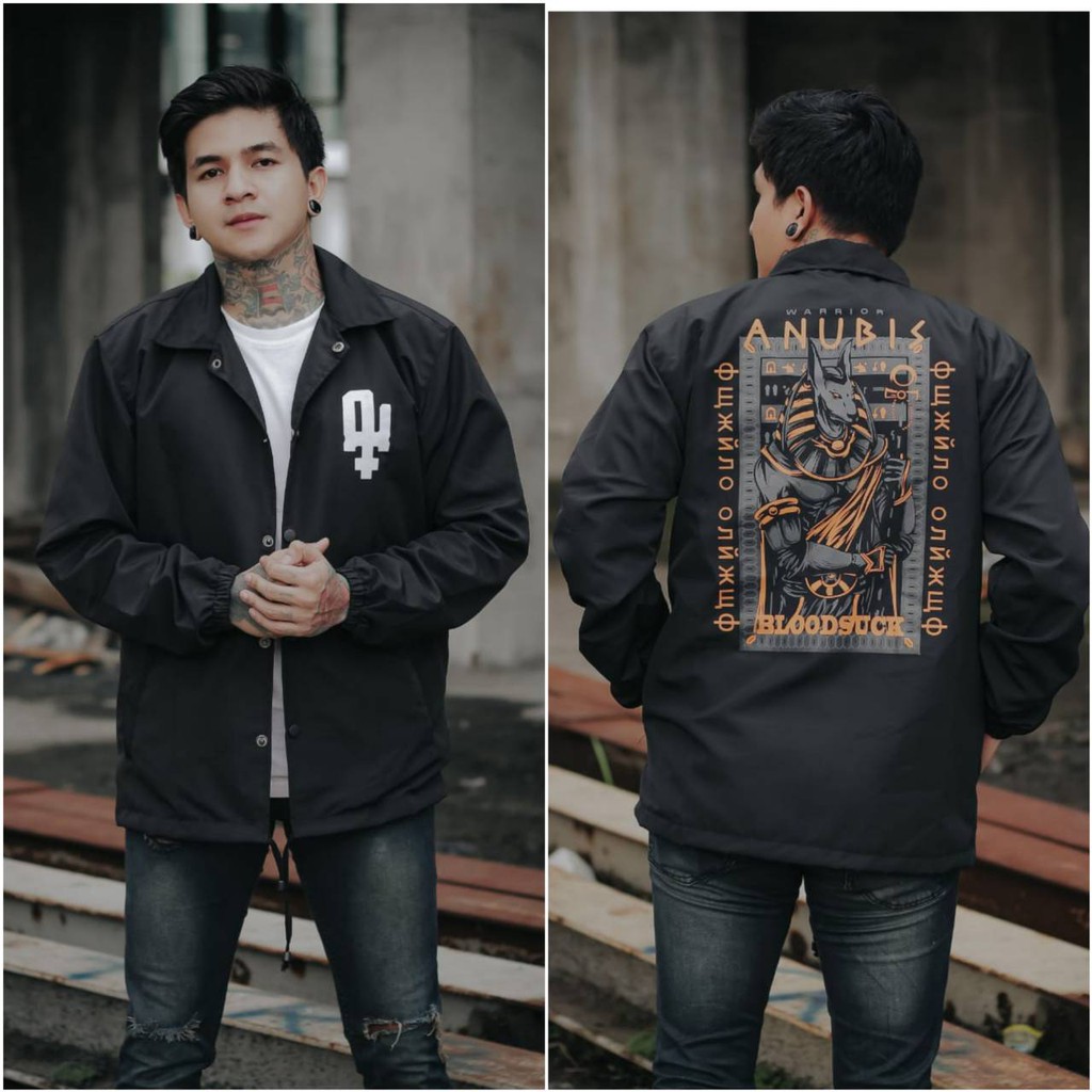 JAKET PRIA - JAKET COACH SALVIO HEXIA - JAKET WINDBREAKER - JAKET PARASUT-Anubis Hitam