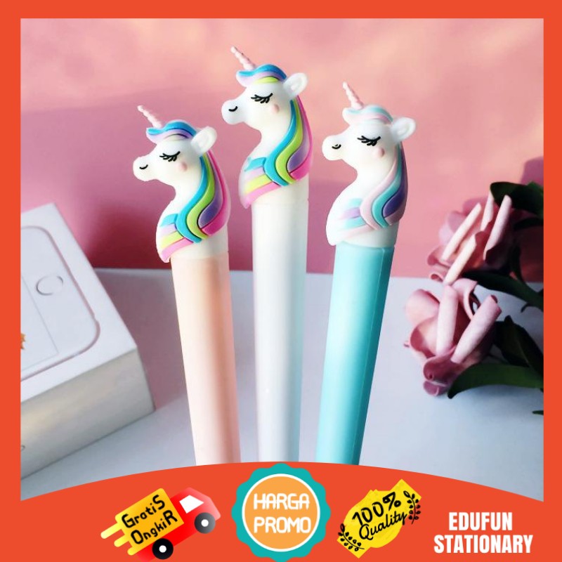 

Pena Unik Model Unicorn Pelangi/ Pulpen Fruit Unicorn