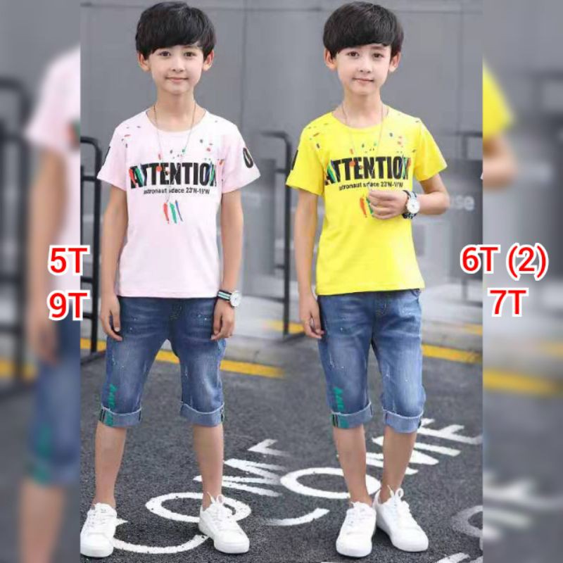 Setelan celana ripped jeans anak cowok Attention