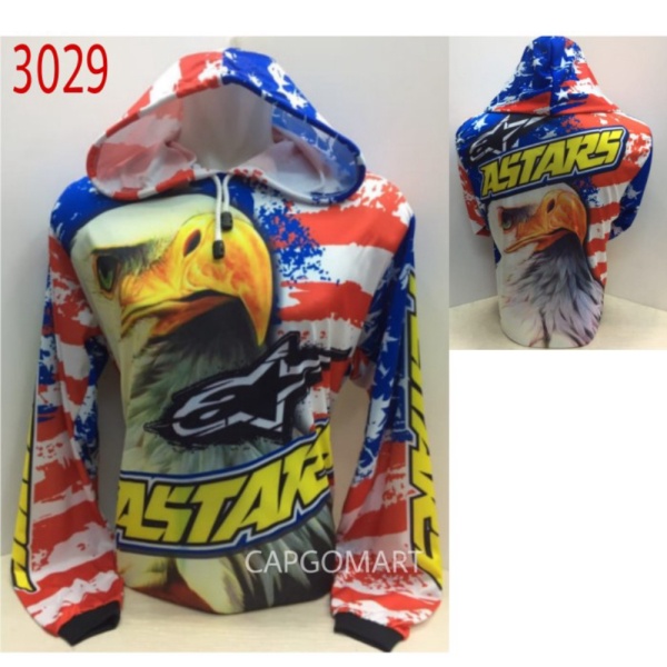 Promo Baju Hoodie Kaos Jersey Pakaian Olahraga Jogging Motor Lengan Panjang - H 3029 L Berkualitas