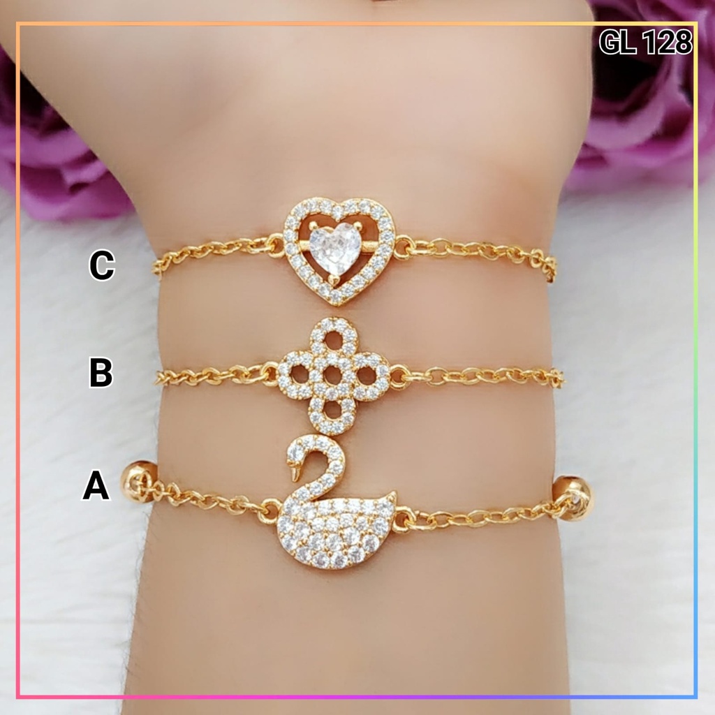Gelang xuping gelang dewasa jurai angsa simple perhiasan lapis emas gold GL 128
