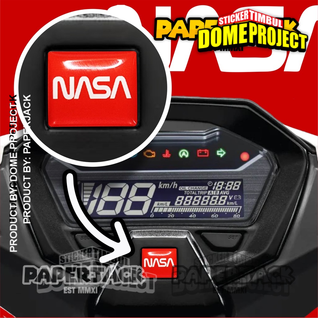 EMBLEM SPIDOMETER HONDA LOGO NASA STIKER TIMBUL AKSESORIS MOTOR STICKER SPEEDOMETER