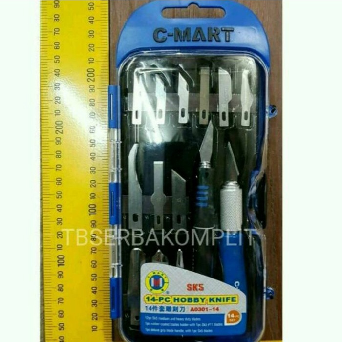 

UKIR-ALAT- CMART HOBBY KNIFE SET 14PCS PISAU UKIR KERTAS KAYU KARET PEN C-MART -ALAT-UKIR.