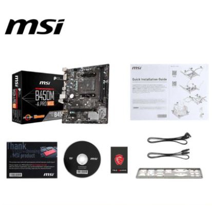 Motherboard msi b450m-a pro max amd b450 ddr4 am4 sata3 raid usb3.2 m2 hdmi dvi-d ps2 lan audio 3.5mm