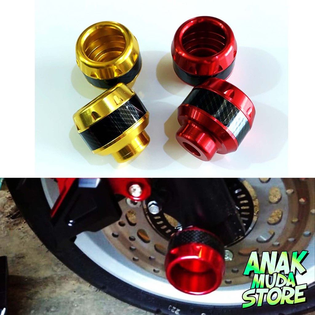 (JA04) Jalu As Karbon Roda Depan Belakang Motor Tutup Cover As Motif Carbon Nmax Fu CBR PCX Beat Mio