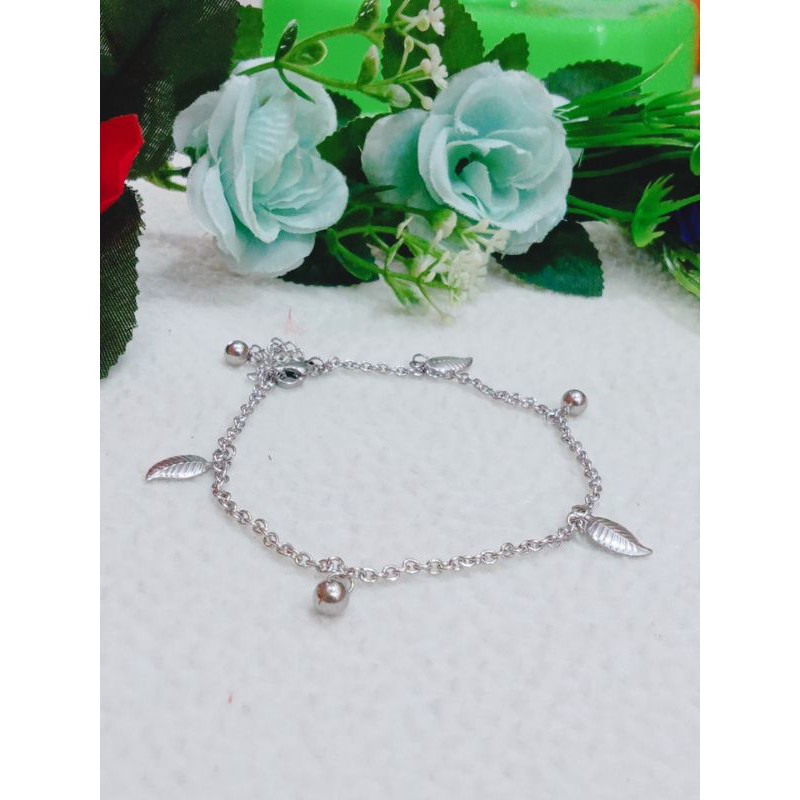 GELANG TITANIUM WANITA SILVER BAHAN LAPIS EMAS PUTIH FHASION WANITA