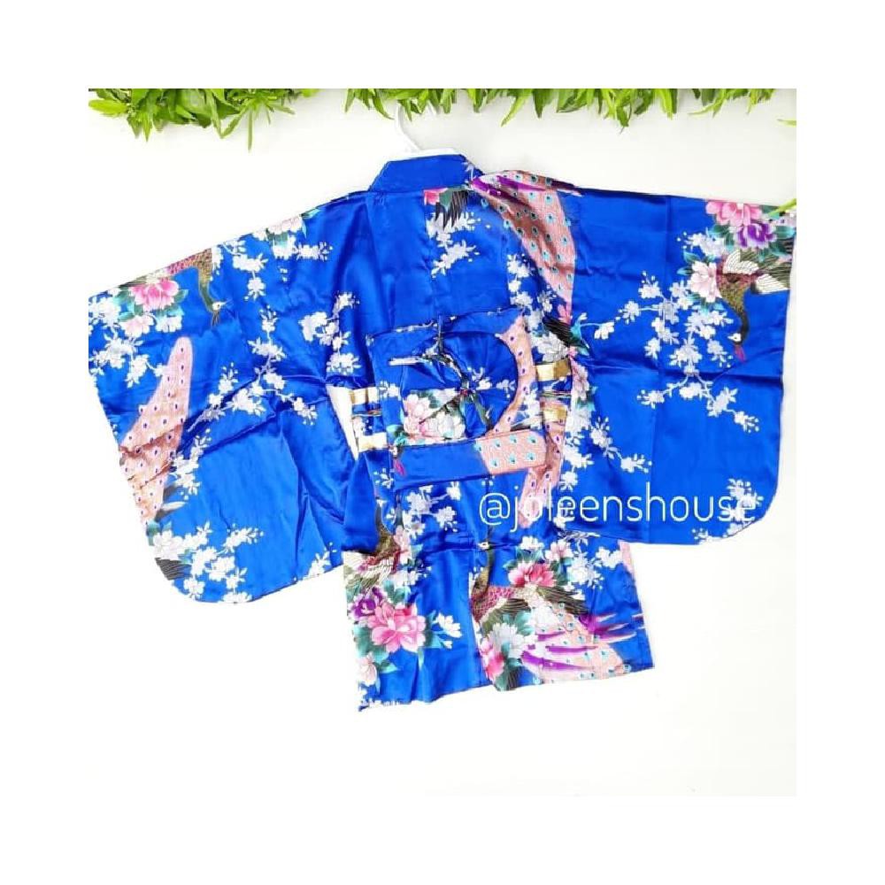 Kids Kimono Yukata Blue Baju Kostum Jepang Anak Perempuan