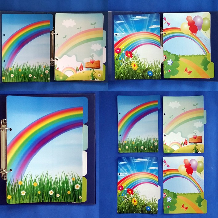 

Pembatas Rainbow Binder Organizer 2 Ring, 6 Ring, 20 Ring, 26 Ring 1 Set 4 lembar Glossy Murah