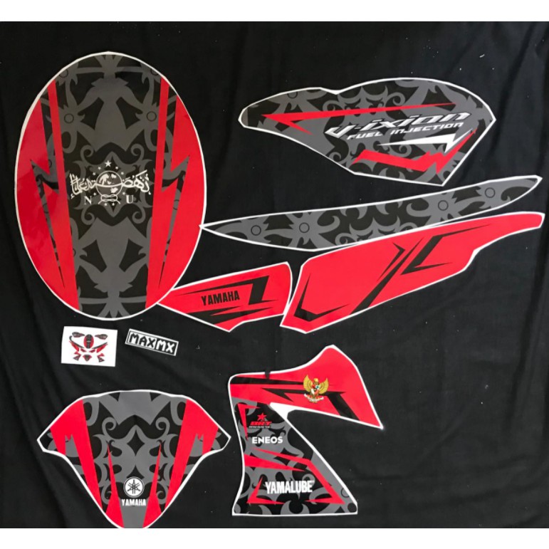 Decal Stiker Vixion old 2012 Dekal Variasi Sticker Striping Custom Full Body 004