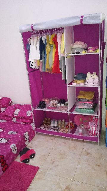 Lemari pakaian rak baju lemari kain lemari susun rak besi Lemari pakaian rak baju lemari kain lemari susun rak besi