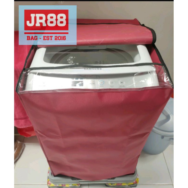 sarung mesin cuci Top loading 1 tabung (bukaan atas) & fron loading bukaan depan-maroon