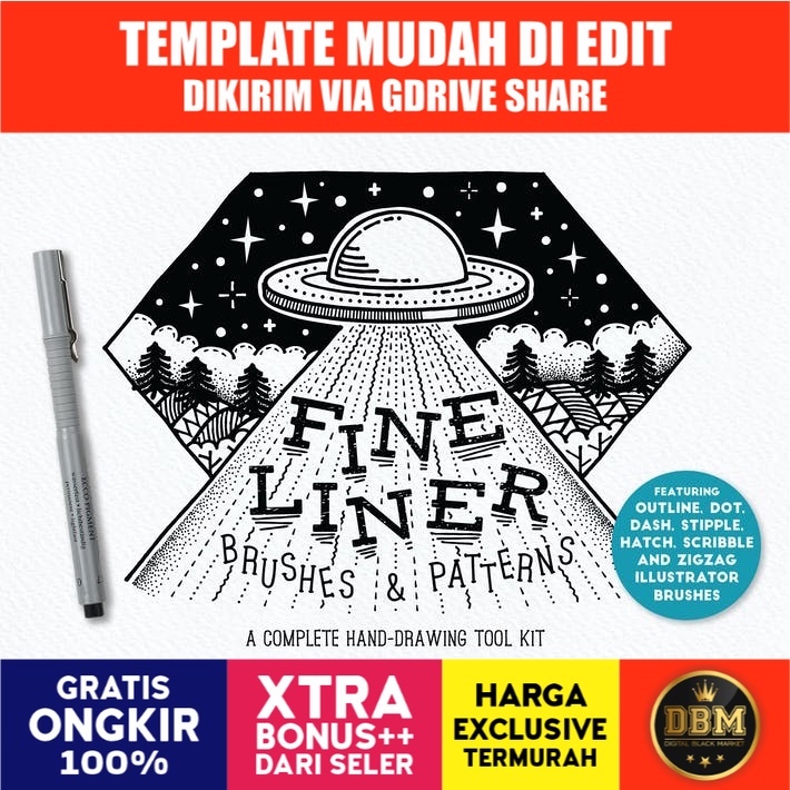 Fine Liner Brushes Patterns