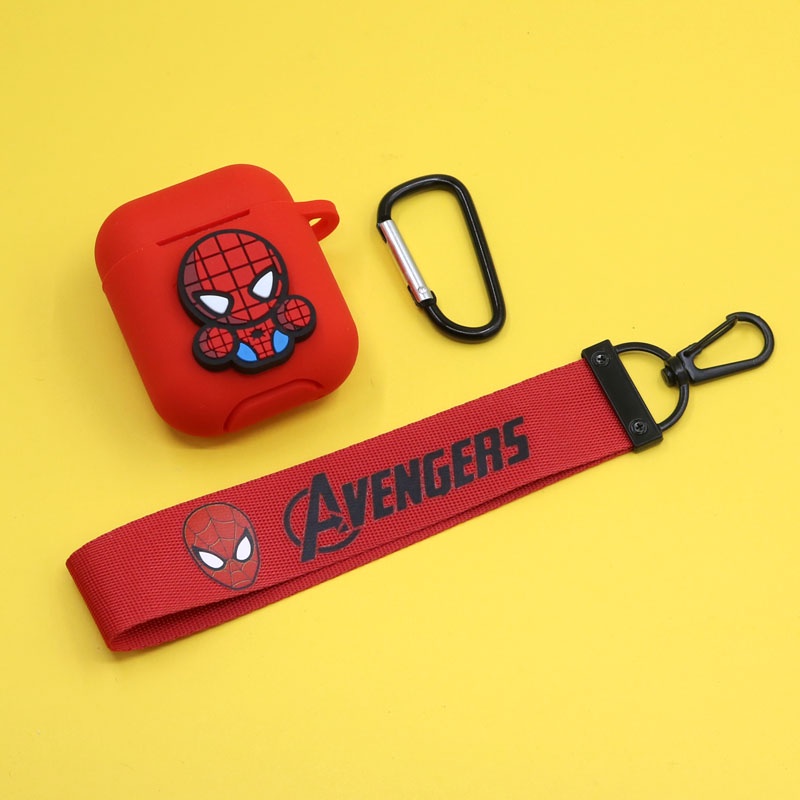 Casing Marvel Kompatibel Untuk Airpods1 2cover Pelindung Silikon Apple Wireless