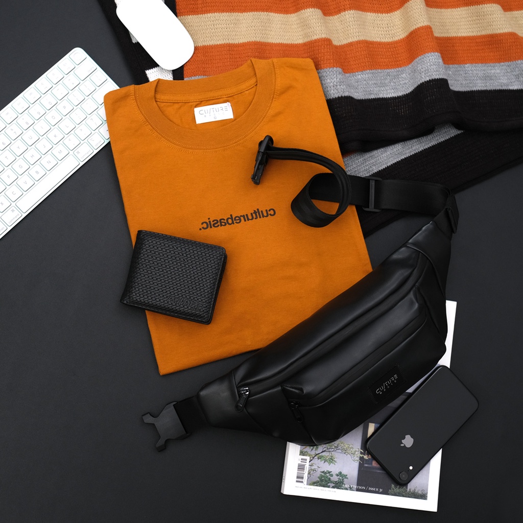 CULTURE BASIC | TSHIRT MIRROR BUNDLING (SEMUA WARNA) (TSHIRT+WAISTBAG+DOMPET)