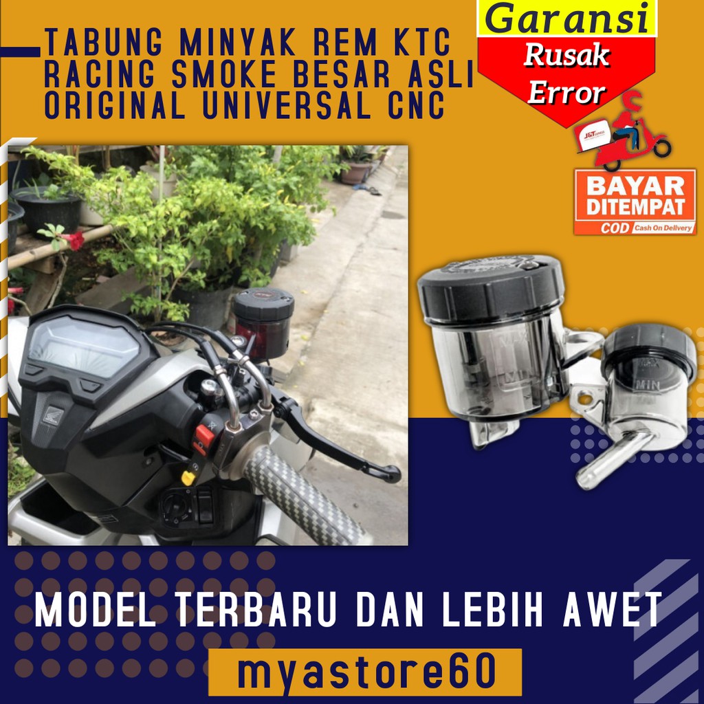 TABUNG MINYAK REM BRAKE FLUID TANK KTC RACING SMOKE BESAR ASLI ORIGINAL UNIVERSAL CNC AKSESORIS MOTO