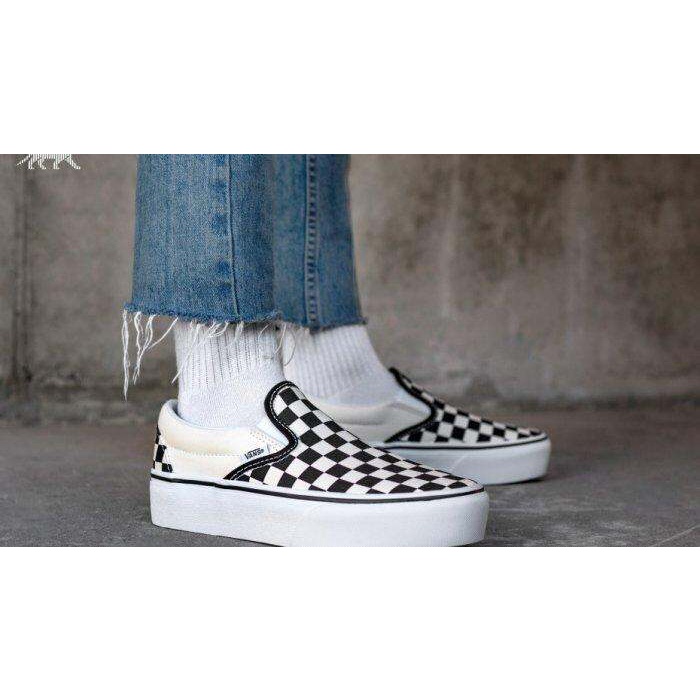 Bisa COD Sepatu Vans09 Slip On Checkerboard Catur Black White Premium