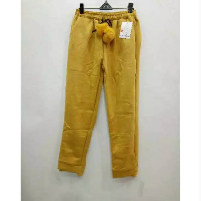 CELANA SUEDE TIBESI POMPOM 3XL IMPORT (BARU-NEW)