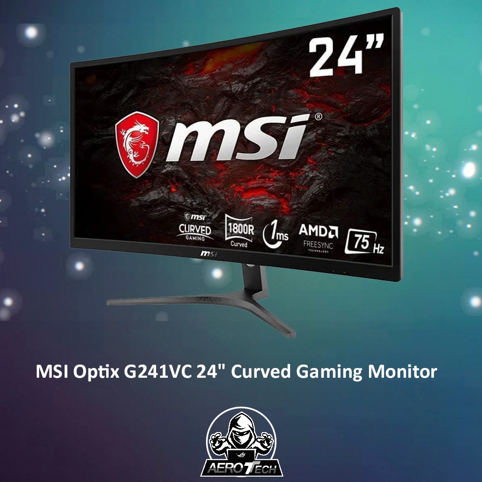 Msi Optix G241vc 24 Curved Gaming Monitor 1080p Fhd 75hz 1ms Shopee Indonesia