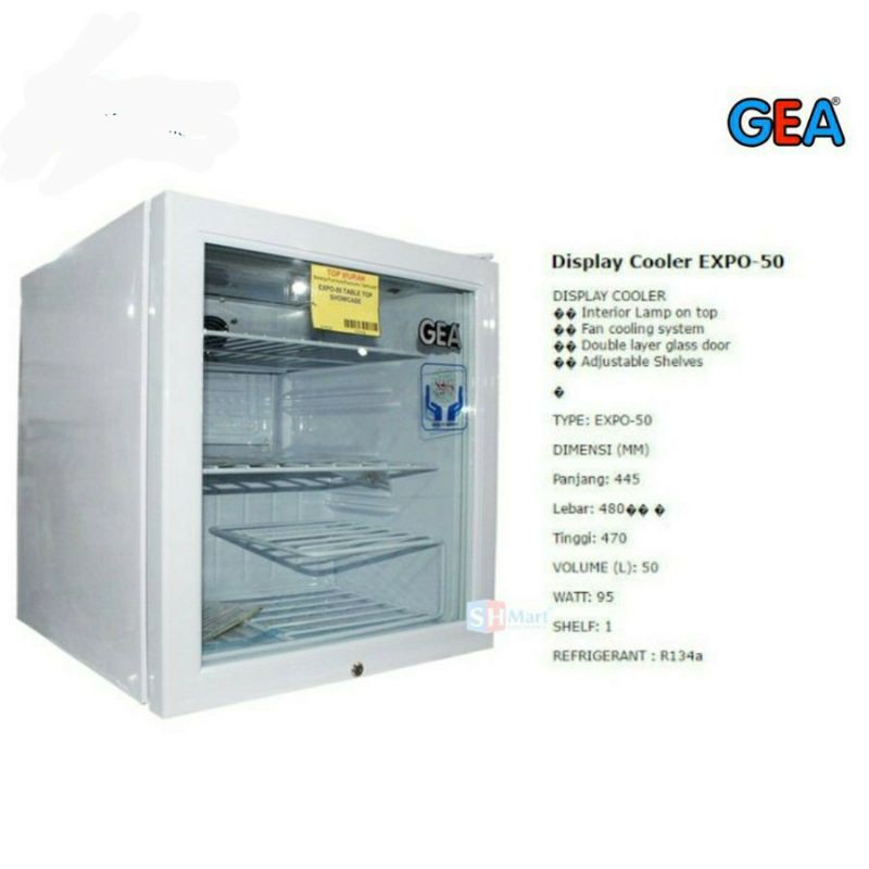 GEA SHOWCASE MINI PORTABLE KULKAS MINUMAN DISPLAY COOLER GEA EXPO 50